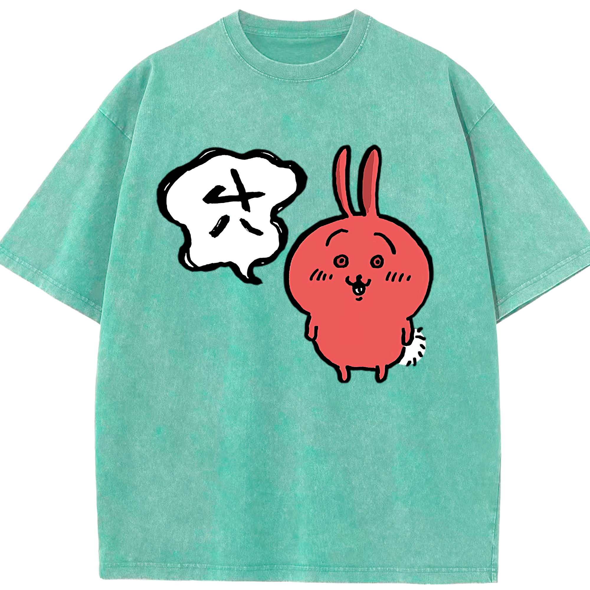 （画像用） ちいかわ ハチワレ Chii-kawa hachiware 綿100% ヴィンテージ風 半袖Tシャツ（フロントプリント）